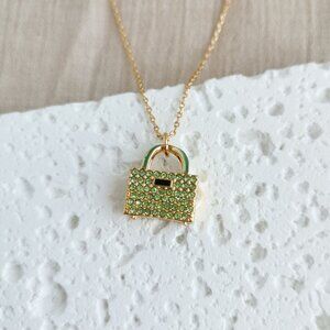 ✨Kate Spade✨ Sweet Treasures Gold Mini Necklace Green